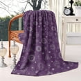 thumbnail image 2 of Purple Sun Moon Triangle Pattern Blanket,Comfortable Soft Flannel Throw Blanket,All Season,Warm Lightweight Blankets for Sofa Bed Couch Living Room Chair,60"x80", 2 of 4