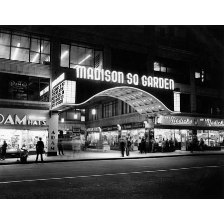 1950s Madison Square Garden Marquee Night West 49Th Street Billing Ice Capades Of 1953 Building Demolished 1968 Nyc