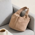 thumbnail image 4 of Striped Corduroy Diaper Bag Tote Large Capacity Shoulder Handbag for Moms Strolling and Daily Commute, 4 of 6