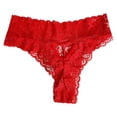 thumbnail image 4 of WZXFASHION sous-Vêtements en Dentelle pour Femmes Respirants Bikini Aguichant Léger Culottes Hipster Douces S m L Culottes Rouges G, 4 of 6