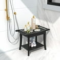 Bambloom Shower Bench,Waterproof Shower Stool,Bamboo Shower Chair with