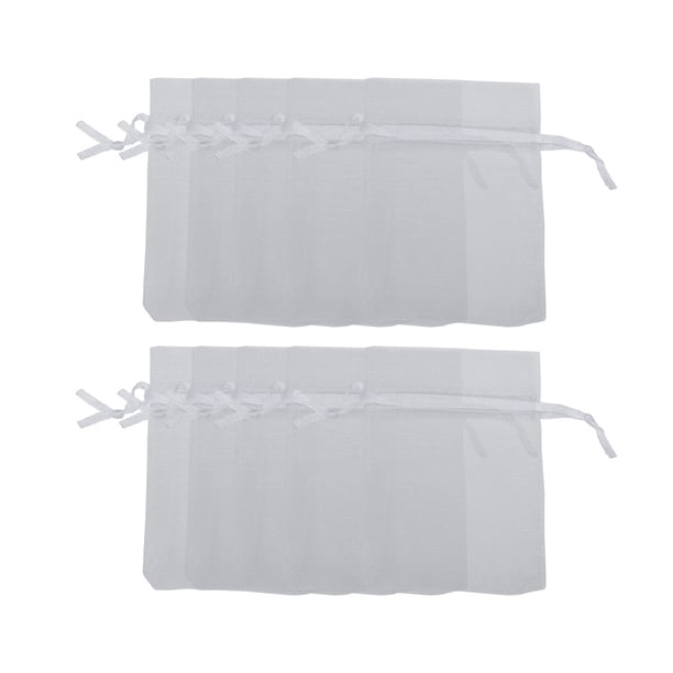 FELTECHELECTR Bolsas de organza con cordón para regalo de boda, joyas, 7 x 9 cm, 100 unidades (blanco)