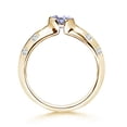 thumbnail image 2 of ANGARA Natural Semi Bezel Dome Tanzanite Ring with Diamond Accents in 14K Yellow Gold for Women (Size-5mm) | December Birthstone, Anniversary, Jewelry Gift for Women | Natural Tanzanite Ring, 2 of 8