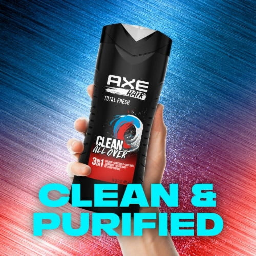AXE 3 in 1 Body Wash, Shampoo and Conditioner, Light, Fresh Scent, Sulfate Free, 100%Recycled Bottle 16 fl oz