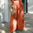 thumbnail image 4 of Monos para Mujer Elegante Manga Larga Sexy Cuello en V Casual Pantalones Largos y Anchos (Naranja), 4 of 6