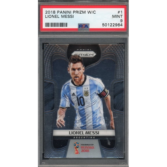 Lionel Messi 2018 Panini Prizm World Cup Soccer Card #1 Graded PSA 9