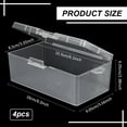 thumbnail image 2 of 4Pcs Rectangle Plastic Container Box 6.3x3.5x2.4Inch Small Clear Storage Organizer with Lids for Beads Jewelry Small Craft Accessories Office Supplies DIY Clear, 2 of 6