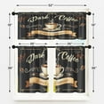 thumbnail image 3 of Dark Coffee Kitchen Window Curtains Valance and Tier Set 36 Inch, Cappuccino Roasted Coffee 3 Piece Window Treatment Tiers for Living Room Bedroom Black Kitchen Decor Drapes, 3 of 6