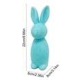 thumbnail image 2 of Flocked Easter Bunny Figurines Spring Standing Moss Rabbit Tabletop Decoration Cute Foam Rabbits Statue for Home Party Book Shelf Decor, 2 of 6