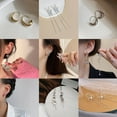 thumbnail image 2 of DESIGNICE Earrings,Inspired by Korean Fashion Stud Earrings for Women,Unique Arc-Shaped Circle Design Clip on Earrings,Style10, 2 of 2