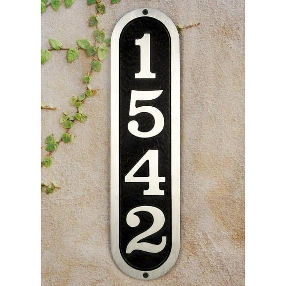 Special Lite Products Ventena Cast Aluminum Address Plaque with Brushed Aluminum Numbers