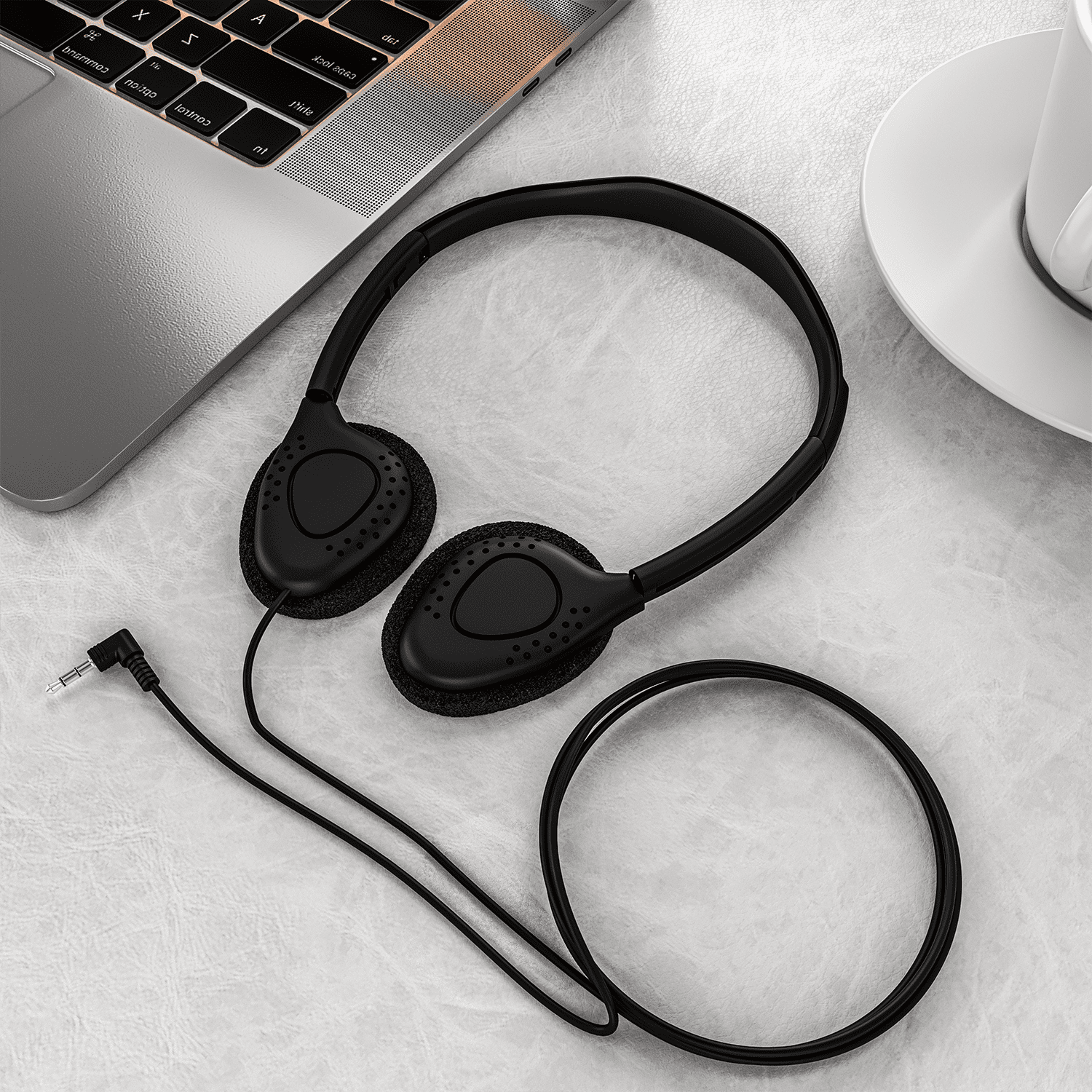 epacks Bulk Over The Head Inexpensive Disposable Headphones Wholesale Lot Kids Individually Bagged for Schools, Libraries, Hospitals (25 Pack, Black)