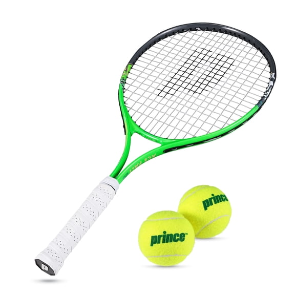 Prince 25” Youth Tennis Racket Starter Set – Junior Tennis Racquet with Carry Case & 2 Tennis Balls, Lightweight Green Kids Tennis Set