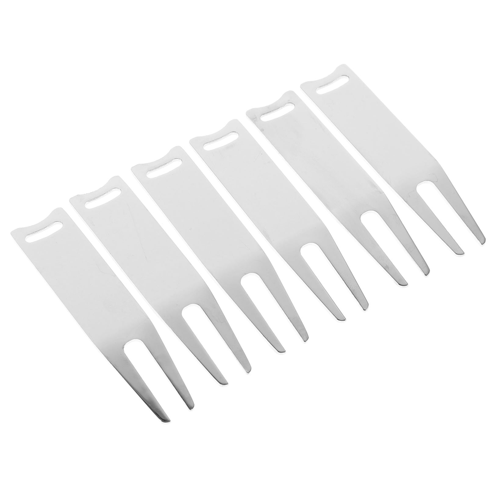 Tineasur 6Pcs Metal Golf Divot Repair Tools with Ball Marker Plated Silver Durable Portable Sports Accessories