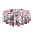 thumbnail image 5 of Pink Breast Cancer Round Tablecloth 60"x60",Wrinkle Wipeable Table Cloth for Kitchen Dining Room Picnic Patio Party, 5 of 6