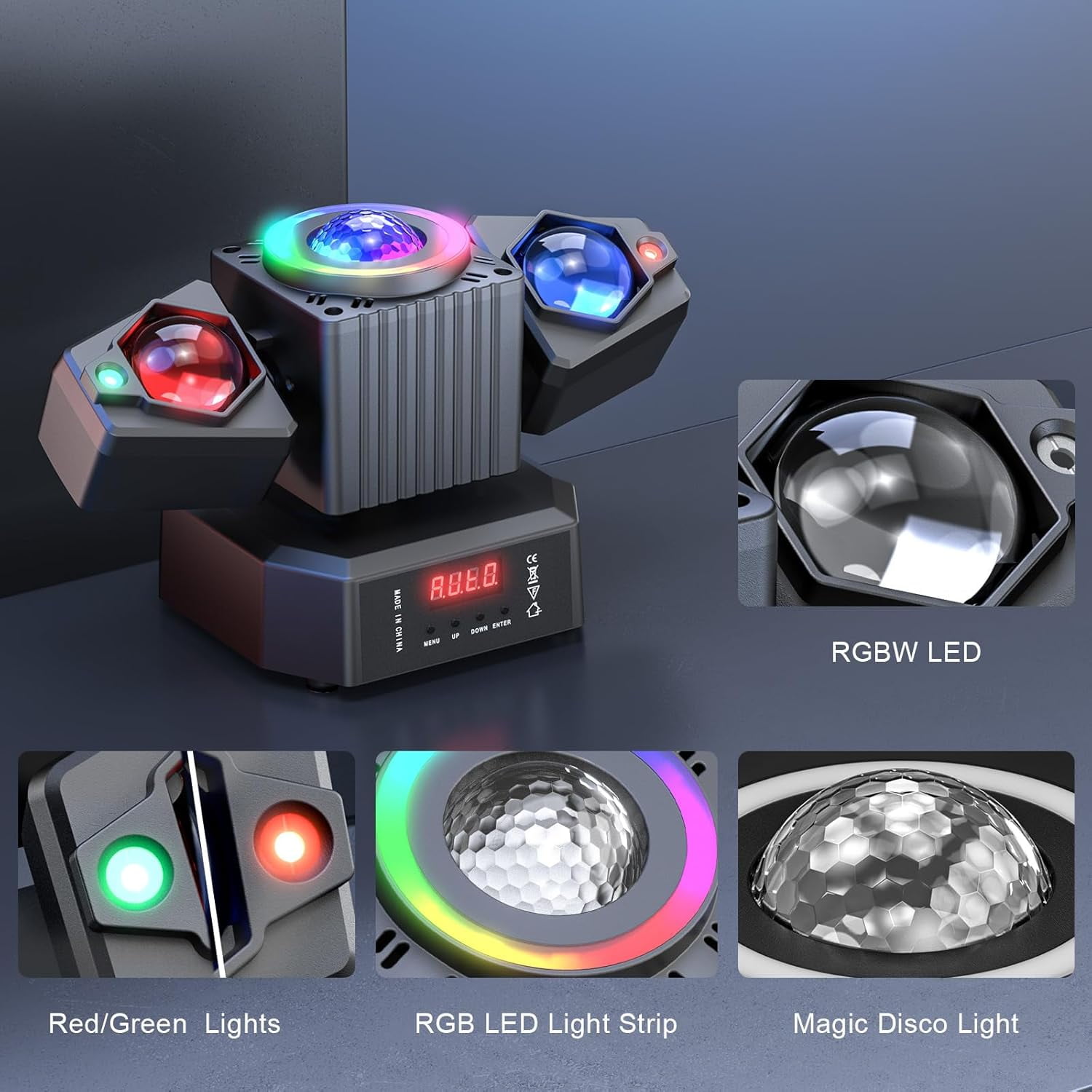 Moving Head Stage Light with RGBW 4-in-1 Beam & Starry Effect, Remote & DMX512 Sound Activated DJ Lights for Party Wedding Church Concert, Home KTV Nightclub