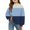 Navy, variant on Grblisyd Sweatshirts for Girls Cute Color Block Preppy Loose Hoodies Crewneck Raglan Long Sleeve Pullover Tops