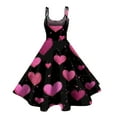 thumbnail image 4 of Women's Dresses Valentine's Day Floral Print Off-Shoulder Punk Retro Dress Pink 2XL, 4 of 4
