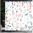 thumbnail image 4 of Ambesonne Colorful Shower Curtain, Musical Notes and Symbols, 69"Wx84"L, White Multicolor, 4 of 5