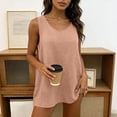 thumbnail image 4 of ITSAME Womens Cotton Tank Tops Crewneck Sleeveless Shirts Summer Loose Casual Tops Pink Size M, 4 of 8