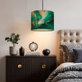 thumbnail image 5 of Linen Drum Lampshades Pastel cyan mint liquid marble watercolor gold lines stains Teal 13"x13"x10" Light Shade for Table Lamps Floor Lamps Drum Lamp Shades Lampshade Replacement Assembly Required, 5 of 8