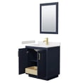 thumbnail image 3 of Wyndham Collection Miranda 30" Carrara& Wood Single Bathroom Vanity in Blue/Gold, 3 of 7
