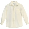 thumbnail image 3 of Boy's Classic Fit Long Sleeve Casual Button Down Toddler Kids Dress Shirt (Off White, 5), 3 of 3