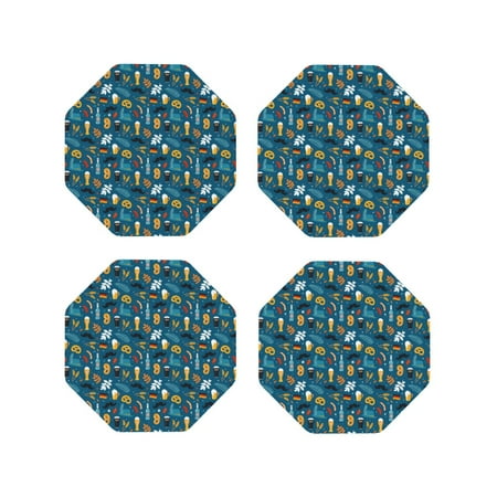 

Tideii Beer Bottles for Leather Coasters 4 Pieces Anti-fouling and Anti-scalding Decorative Coasters Suitable for Restaurants Kitchens Coffee Shops-Octagon