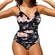 thumbnail image 1 of Gibobby Traje de Baño Sexy Bikini Mujeres 1 pieza WebbingTank Trajes fruncidos Vintage Up Entrenamiento atlético Traje de baño Baño Deporte Control Traje(Rosa,M), 1 of 5
