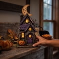 thumbnail image 4 of ShaoXinWan Halloween Ghost Pumpkin House Wooden Tabletop Ornament, 2D Spliceable Decor Sign, Festive Accent for Dining Table Cabinet Bookshelf Decor, 4 of 7