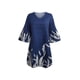thumbnail image 2 of VISgogo Vestido de Manga 3/4 para Mujer con Estampado de Flores, Cuello en V Decoración de Volantes Ropa de Verano VISgogo  moda, 2 of 5