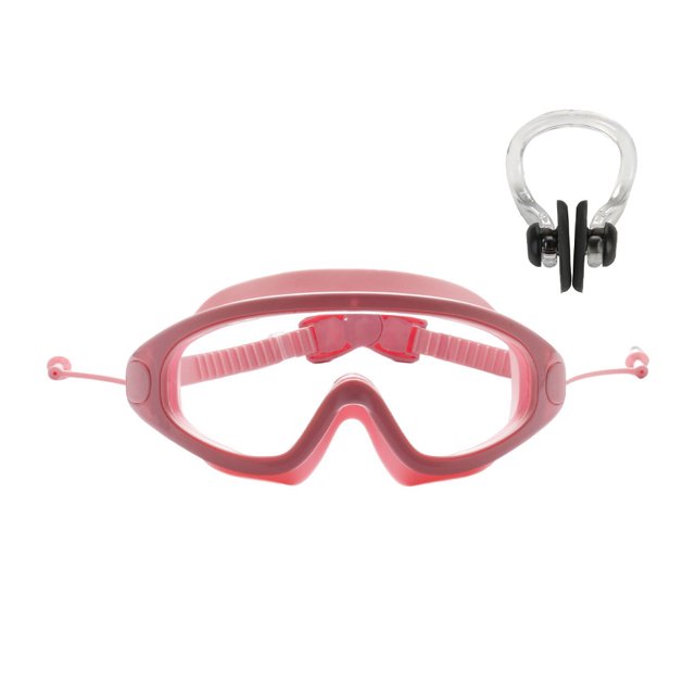 Sonducket Gafas de natación ajustables para niños con tapones para las orejas, gafas antivaho para piscina, gafas, gafas, accesorios de equipo Deportes acuáticos Tipo 2 Rosa