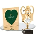 thumbnail image 2 of Matashi Crystal 24K Gold Plated Genuine Crystals Angel Holding a Heart Picture Frame, 2 of 2