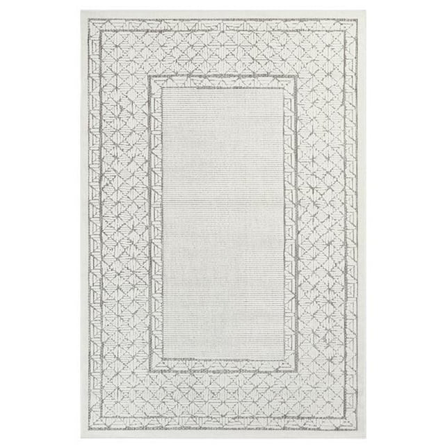 Trans-Ocean Imports RTO45704012 Liora Manne Rialto Border Indoor & Outdoor Rug, Ivory - 39 x 59 in.