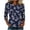 #332-Navy, variant on Warop Women's 3/4 Sleeve Tunic Tops Casual Trendy Printed Round Neck Blouses Fit Pullover T Shirts