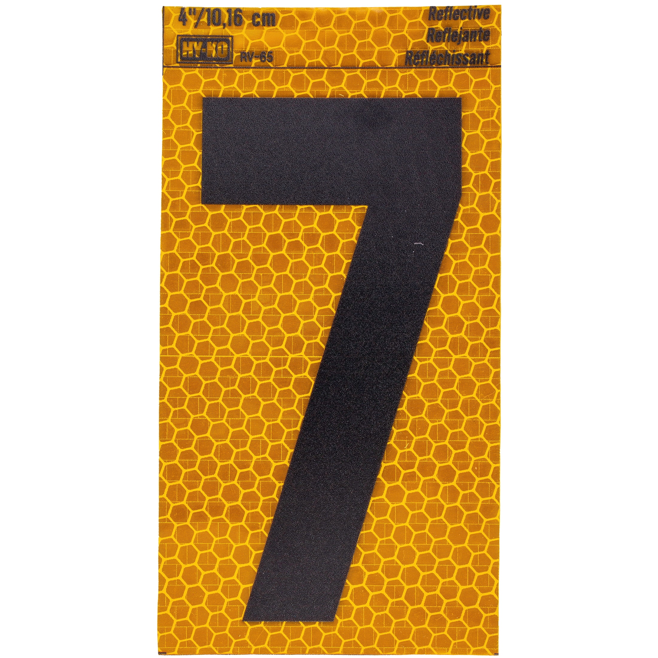 (2 pack) HY-KO 4" Yellow Self-Adhesive Reflective Number 7
