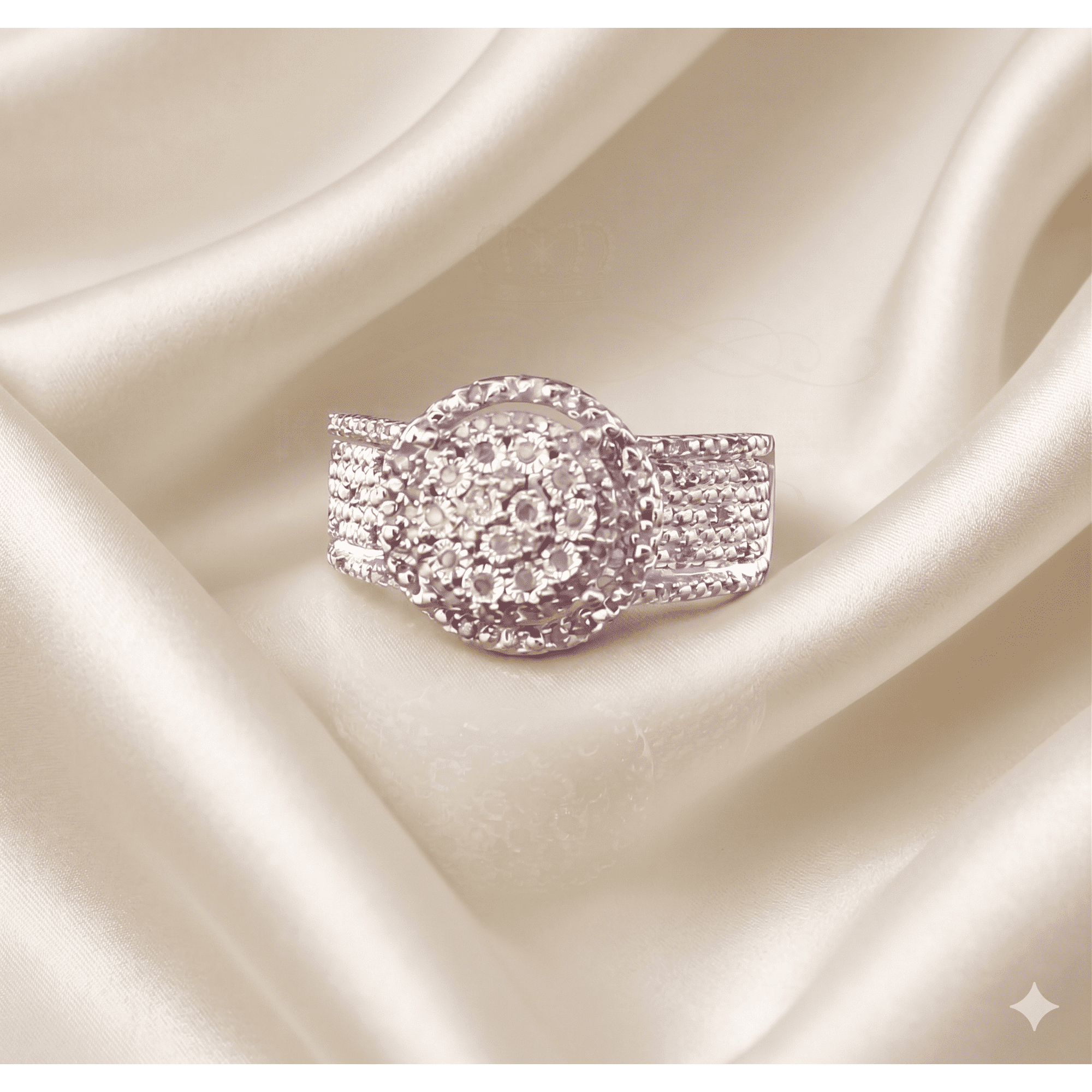King Of Ring Multi-Stone White Diamond Ring 0.33 ct. t.w. 925 Sterling, Sterling Silver