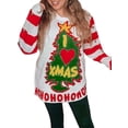 thumbnail image 3 of Vigorbear - Suéter navideño feo de manga larga con campanas y cuello redondo para mujer, suéter informal holgado con diseño de árbol de Navidad, 3 of 8