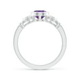 thumbnail image 2 of ANGARA Natural 1.15 Ct. Amethyst with Diamond Side Stones Ring in 14K White Gold for Women (Ring Size: 3.5), 2 of 9