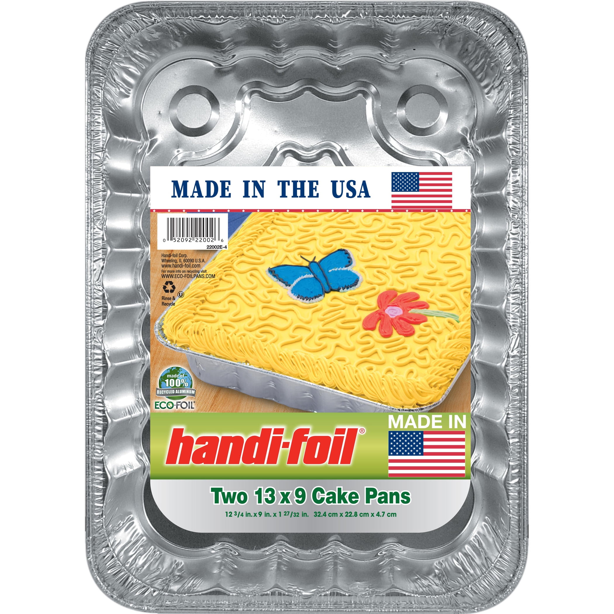  Handi-Foil 13 x 9 Oblong Aluminum Foil Disposable Cake Pan -  REF # 394 (Pack of 12): Home & Kitchen