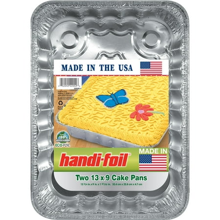 Handi-Foil Eco-Foil 13" x 9" Aluminum Foil Rectangular Cake Pans, 2 Count