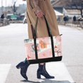 thumbnail image 4 of FORMRS Canvas Laptop Tote Bag for Women with 15.6" Computer Compartments Shoulder Handbag, Pink Christmas Snowman, 4 of 7
