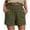 Army Green., variant on Akafmk Women's Summer Linen Shorts,Womens Summer Cotton Linen Solid Color Flounce Hem Loose Button Pocket Casual Shorts Pants M