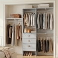 thumbnail image 2 of Homieasy 19'' - 59" W Closet System with Drawers and Hanging Rods(cut To Fit), Grey, 2 of 7
