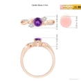 thumbnail image 4 of ANGARA Natural Amethyst and Diamond Twisted Vine Ring in 14K Rose Gold for Women (Size-5mm) | February Birthstone, Birthday, Anniversary, Jewelry Gift for Women | Natural Amethyst Ring, 4 of 9