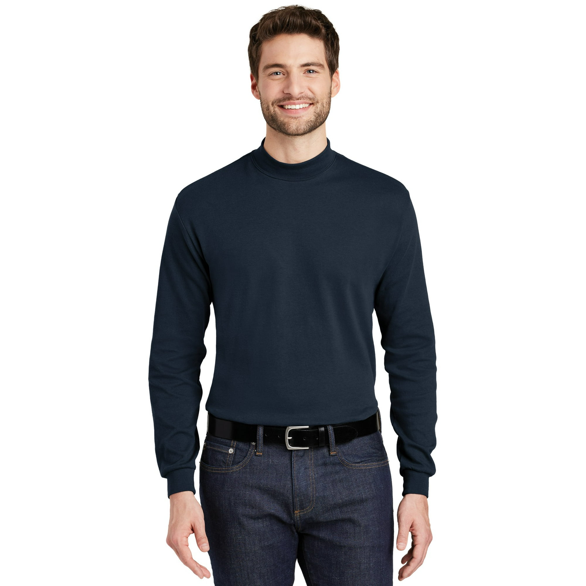 Port Authority Interlock Knit Mock Turtleneck. K321 2Xl Navy