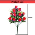 thumbnail image 4 of Sets Artificial Cemetery Flowers, Grave Decoration for Headstones Lasting and Non-Bleed Colors，Accompanied by Long Nail Vases (8 Head Flowers, red), 4 of 5