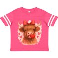 thumbnail image 3 of Inktastic Cute Highland Cow with Heart Lollipop Red Bow Boys or Girls Toddler T-Shirt, 3 of 5