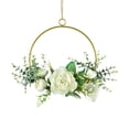 thumbnail image 1 of Guirnalda de hierro forjado, colgante de flores artificiales, decoración de guirnalda de aro de pared colgante, 1 of 5