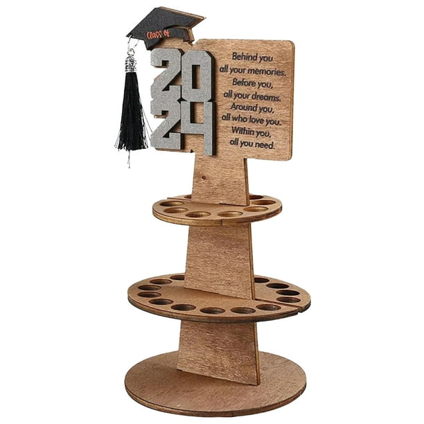 Soporte decorativo de madera para regalo, dinero, bricolaje, decoración de aniversario y cumpleaños (rojo)